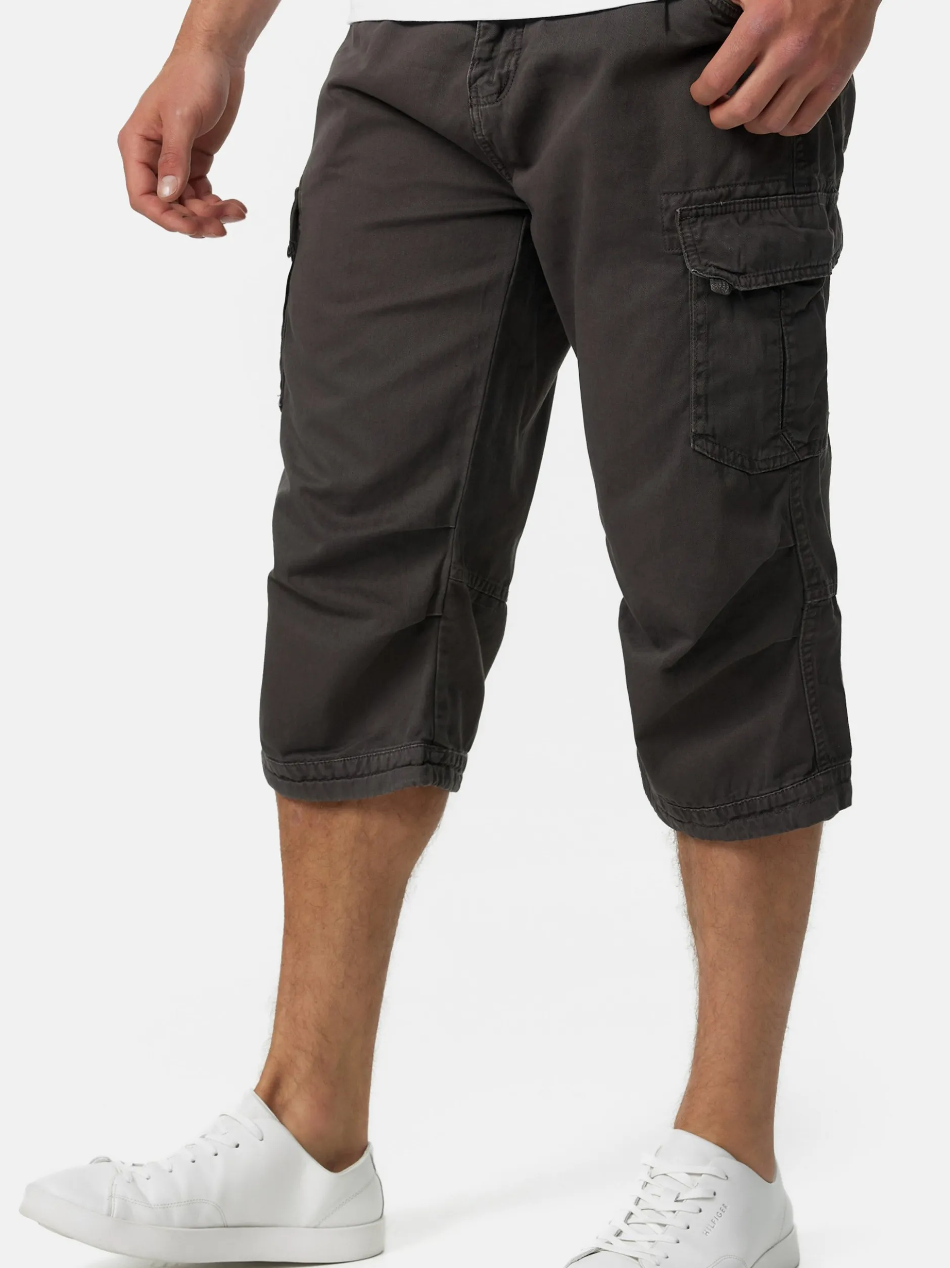 Indicode Herren Shorts Cargo - Nicolas Check in anthrazit