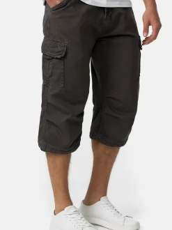 Indicode Herren Shorts Cargo - Nicolas Check in anthrazit
