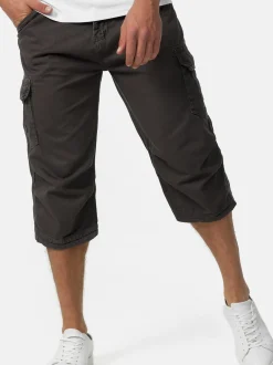 Indicode Herren Shorts Cargo - Nicolas Check in anthrazit