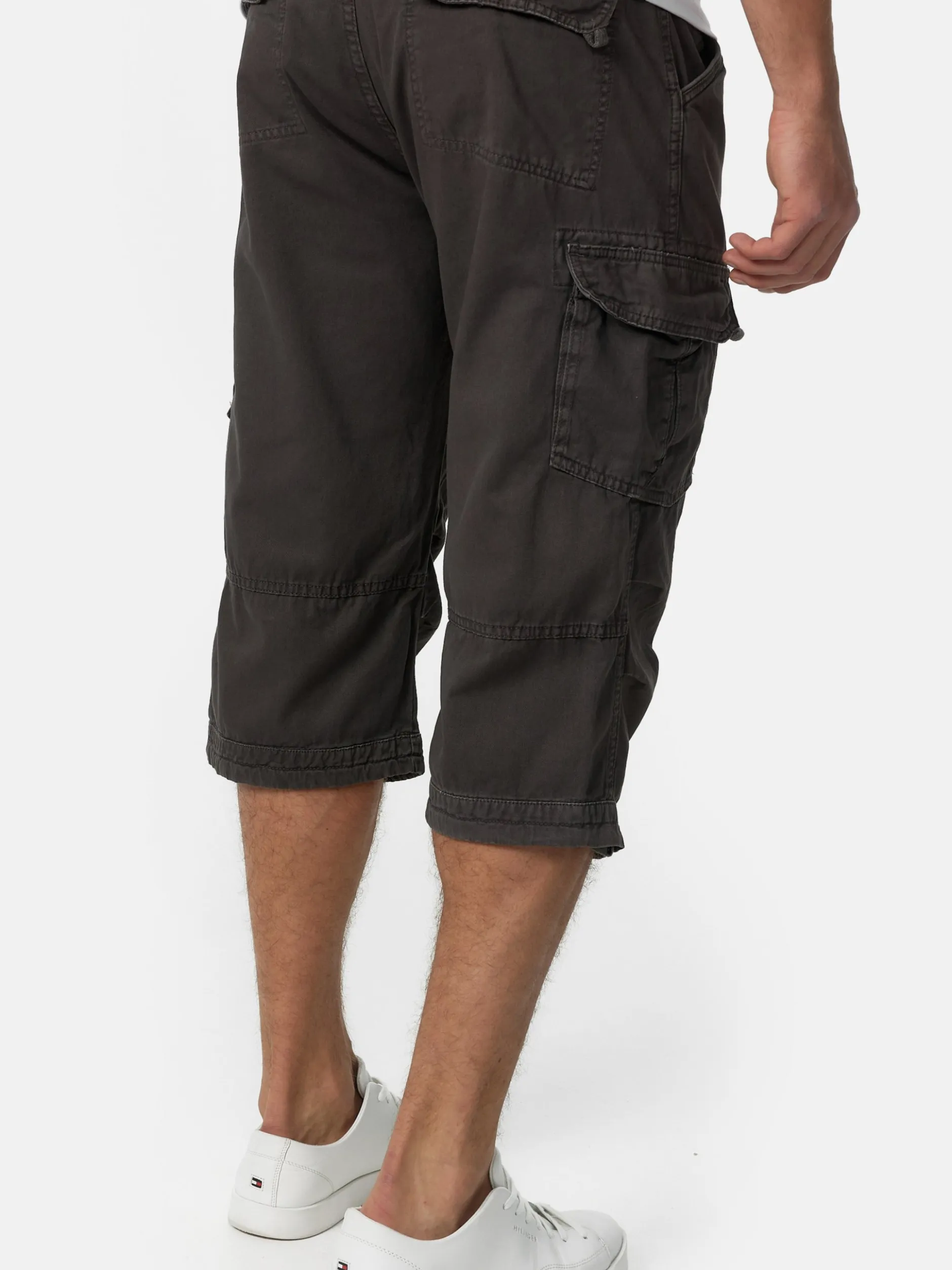 Indicode Herren Shorts Cargo - Nicolas Check in anthrazit