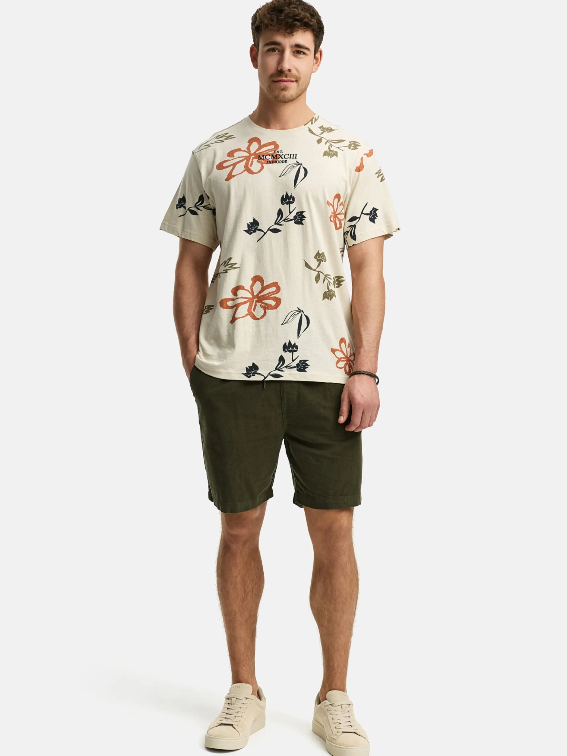 Indicode Herren Shorts Chino - INPolle in khaki