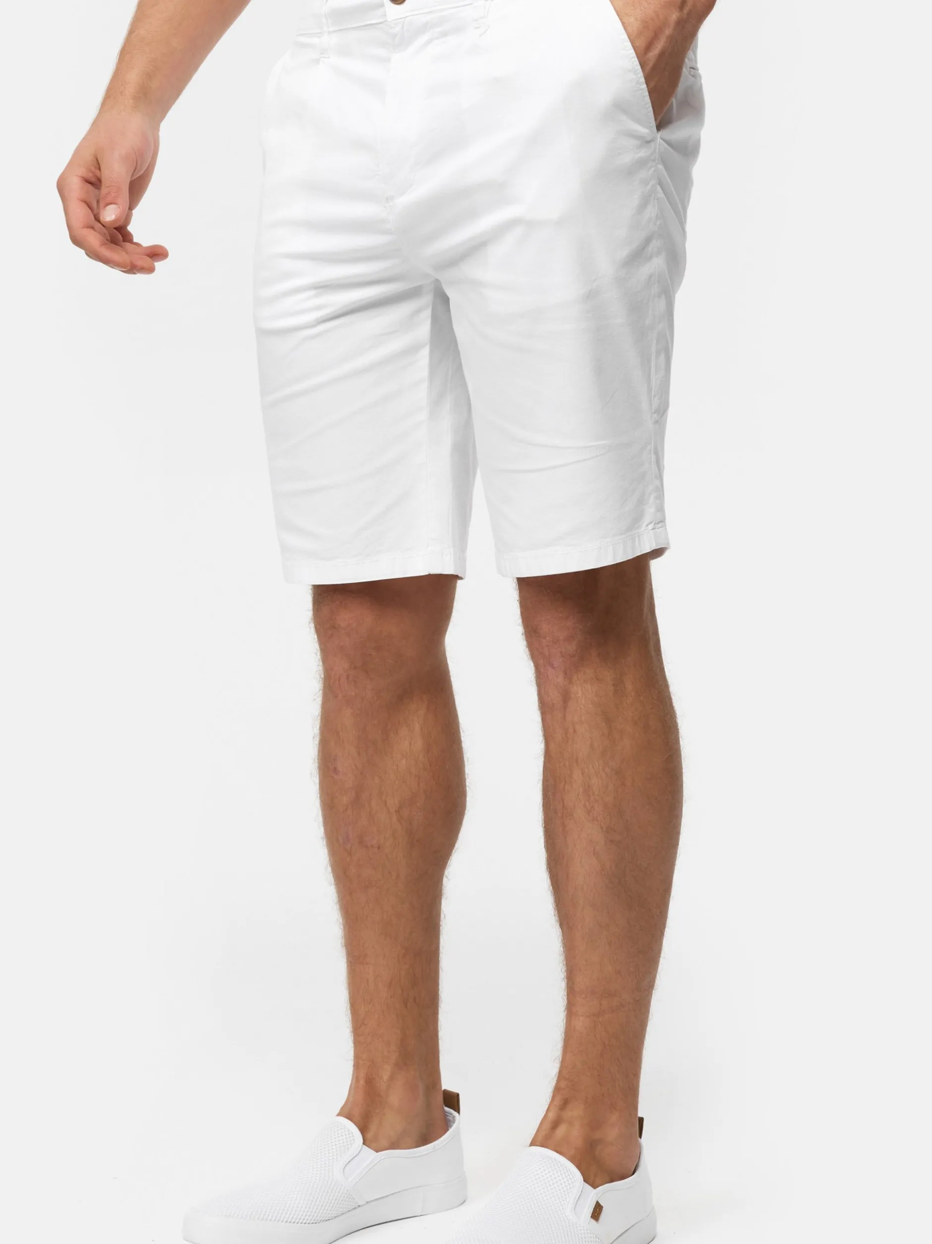 Indicode Herren Shorts Chino - INSan in weiß