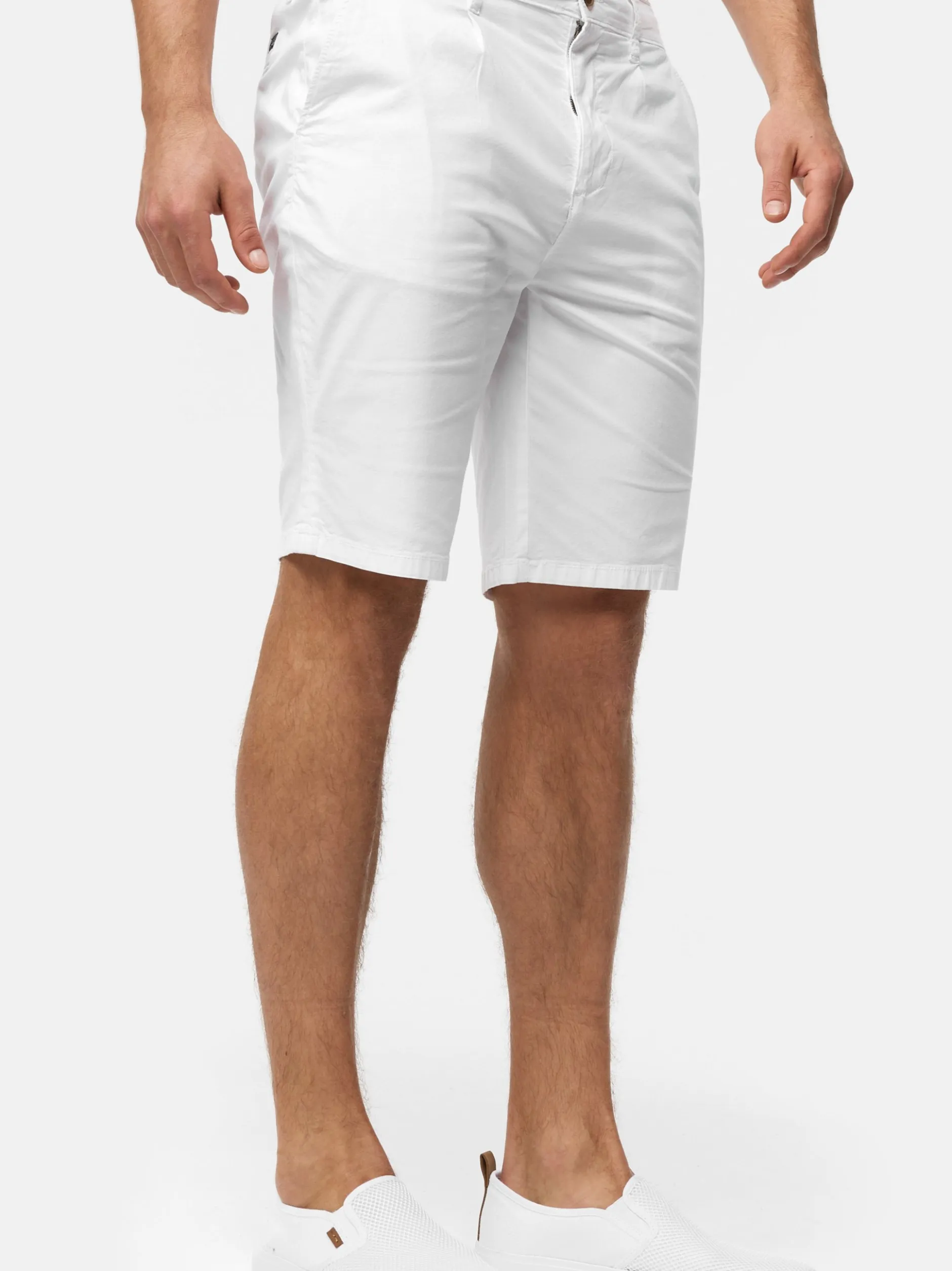 Indicode Herren Shorts Chino - INSan in weiß