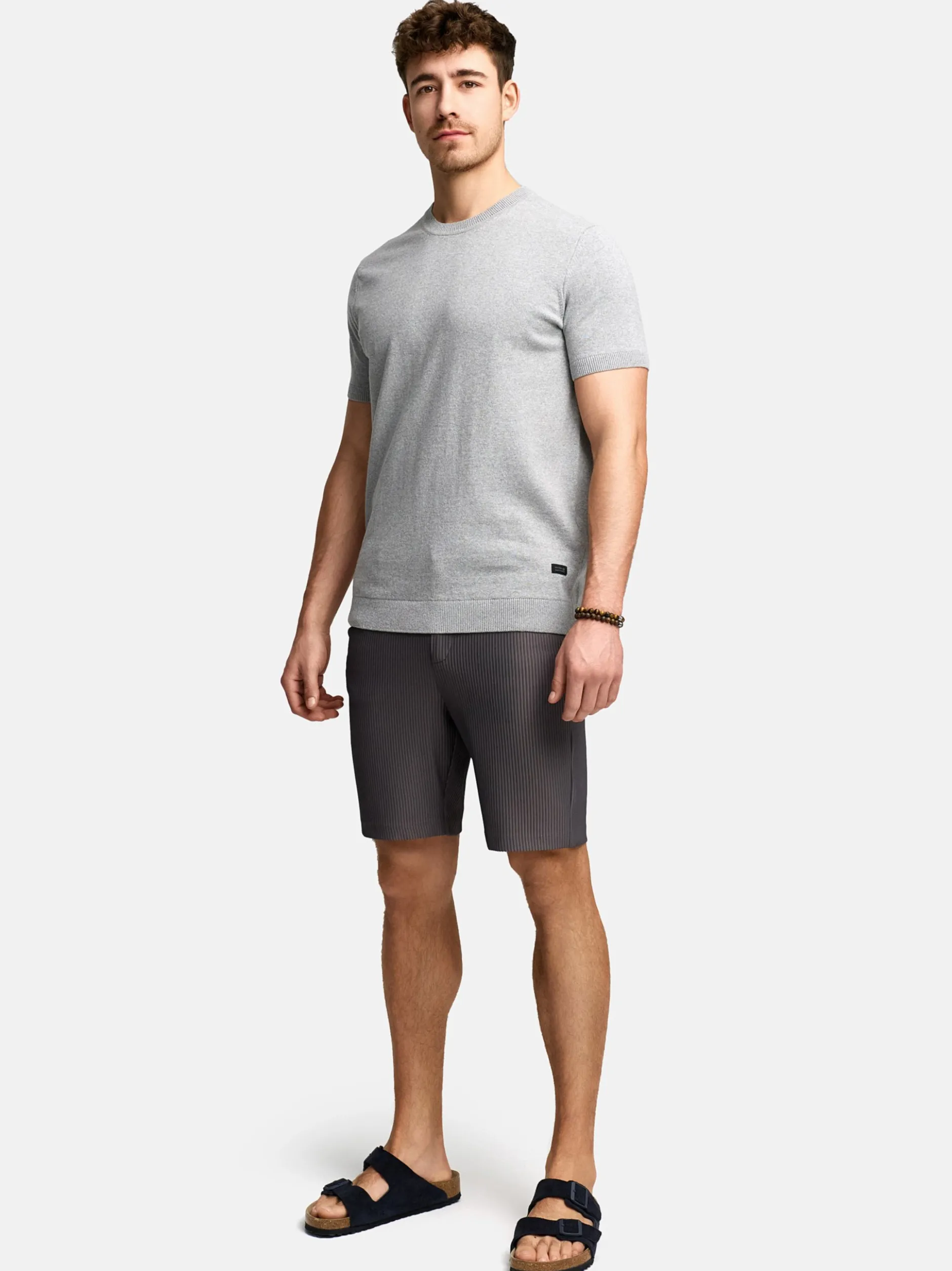 Indicode Herren Shorts - INGustiono in anthrazit grau