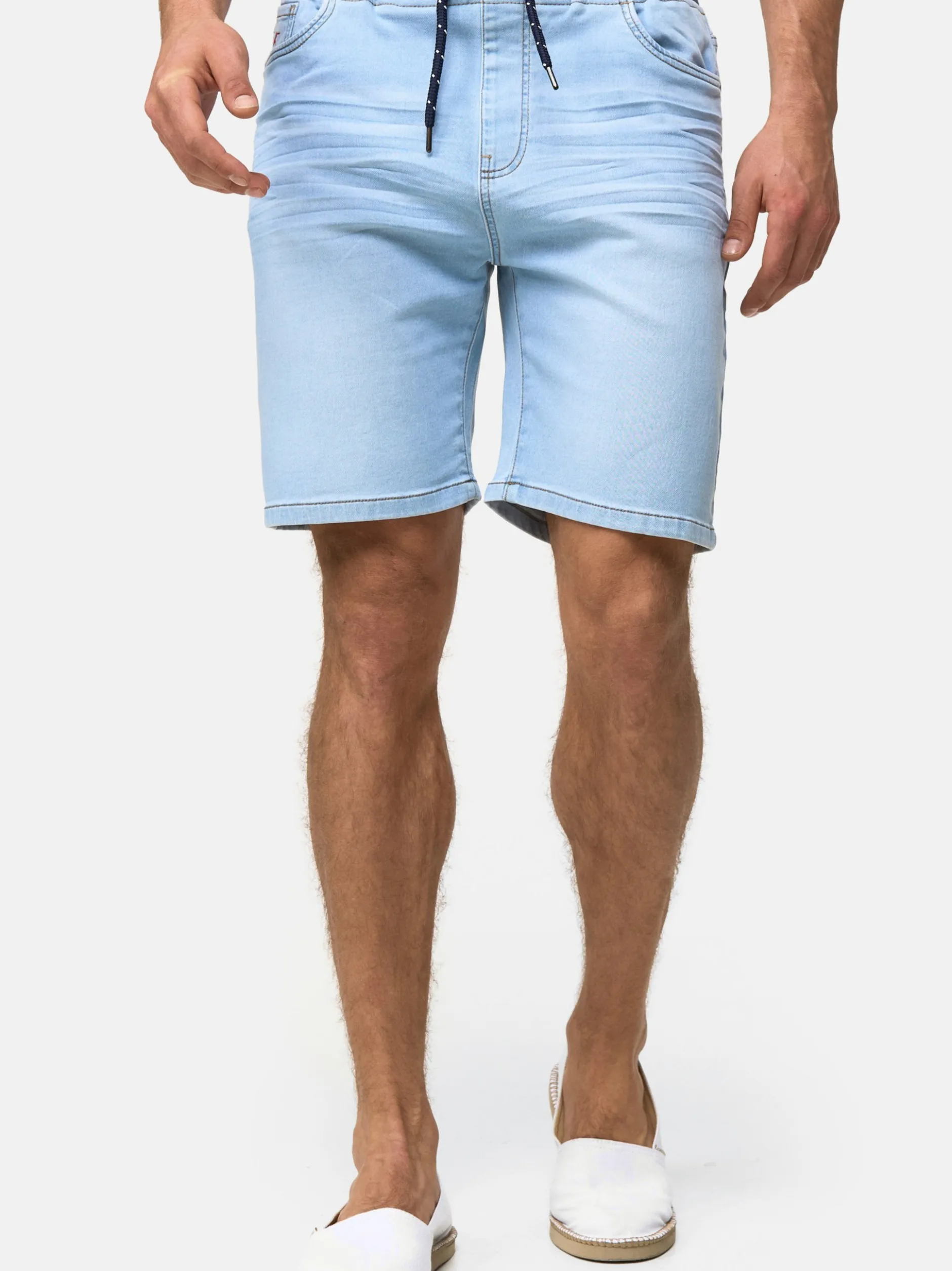 Indicode Herren Shorts Jeans - Ettore in blau blue stone