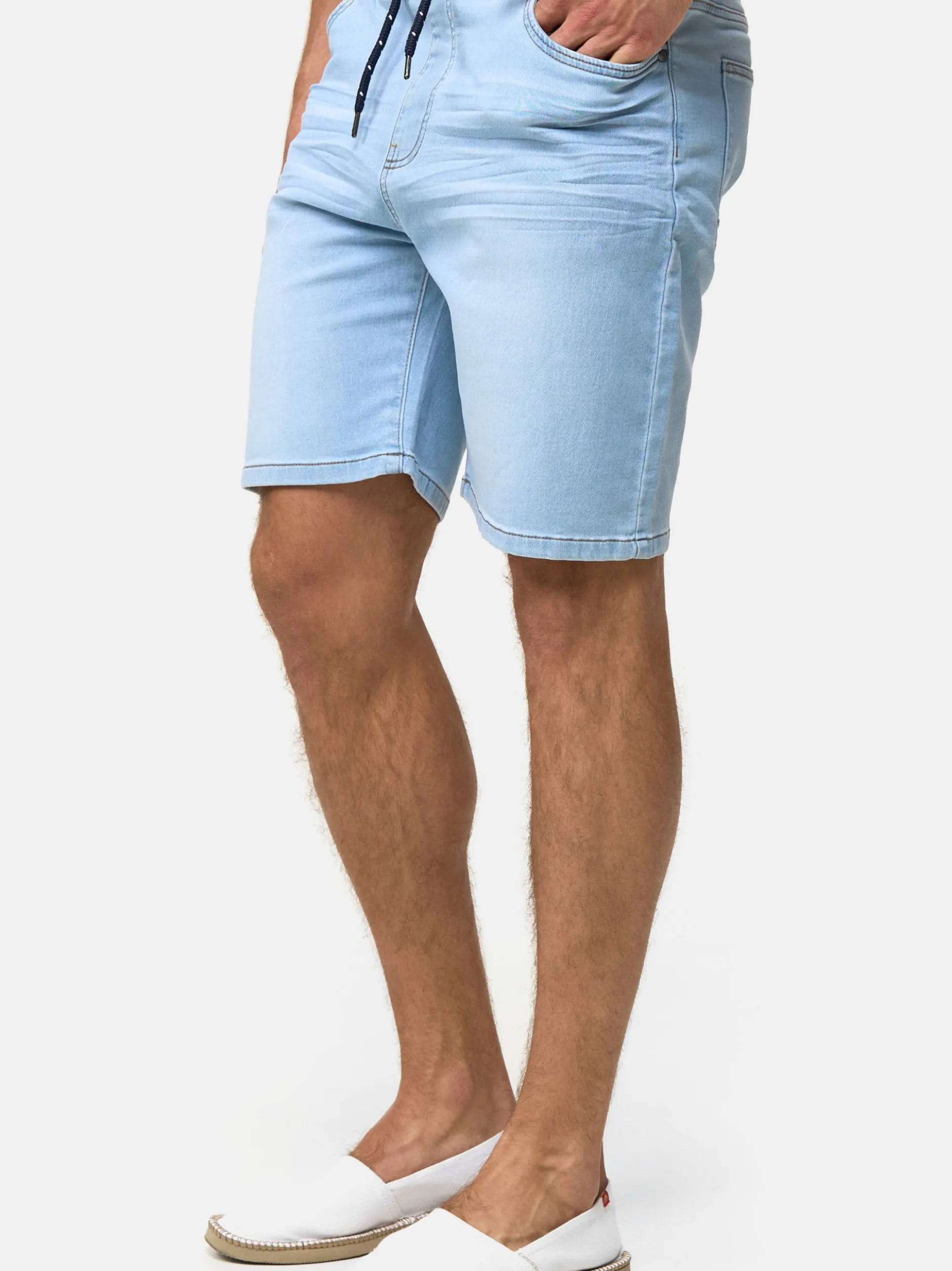 Indicode Herren Shorts Jeans - Ettore in blau blue stone