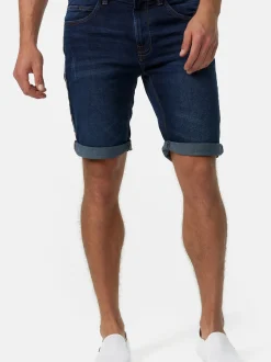 Indicode Herren Shorts Jeans - Fife in blau