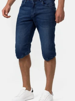 Indicode Herren Shorts Jeans - Jaspar in blau denim