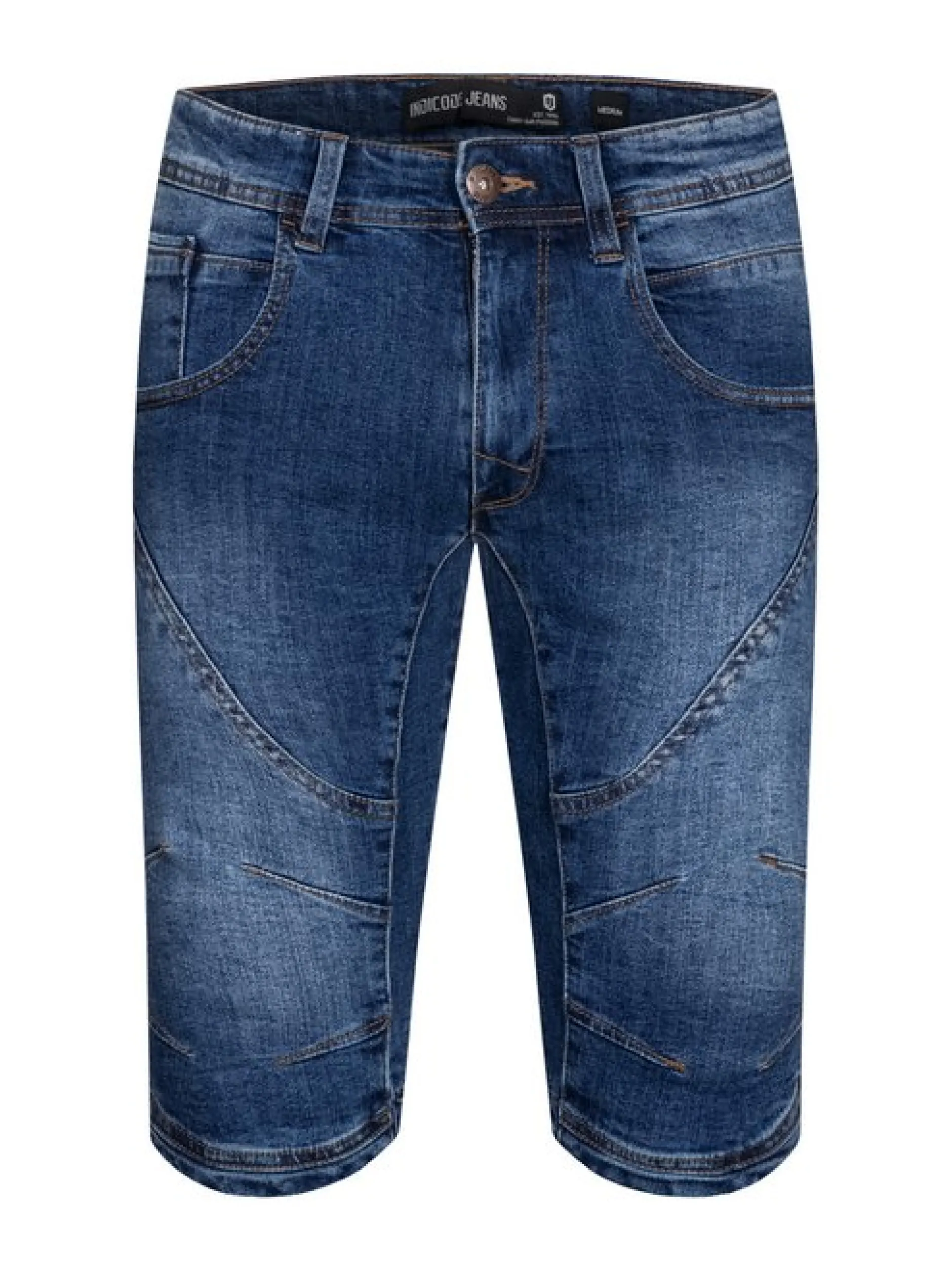 Indicode Herren Shorts Jeans - Leon in blau denim
