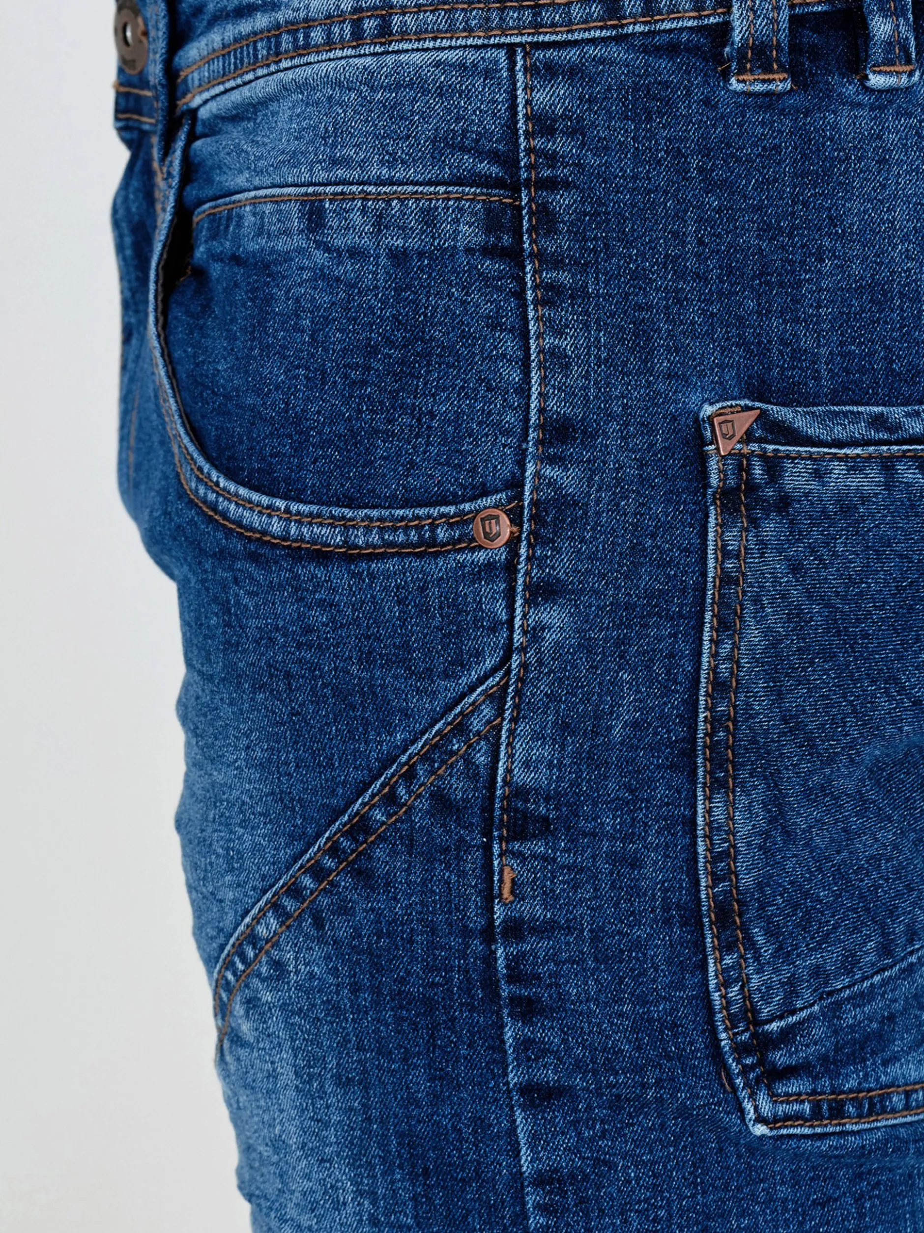Indicode Herren Shorts Jeans - Leon in blau denim