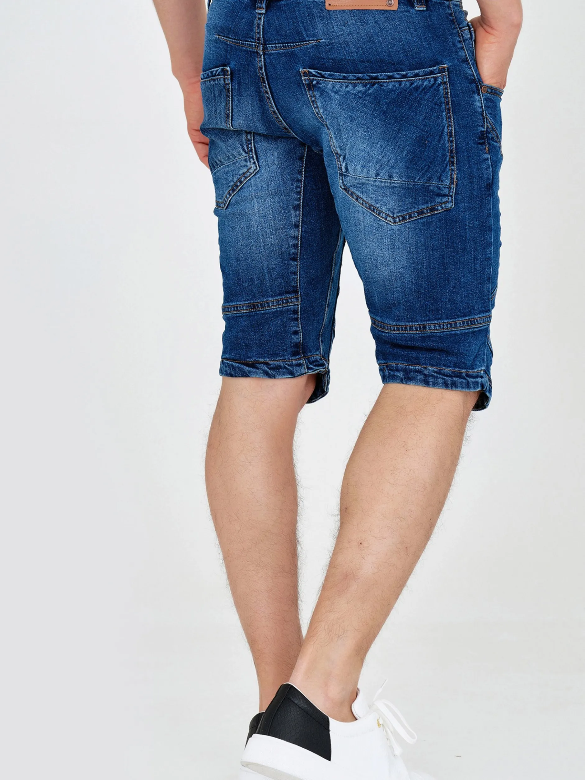 Indicode Herren Shorts Jeans - Leon in blau denim