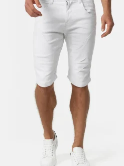 Indicode Herren Shorts Jeans - Leon in weiß