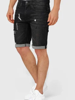 Indicode Herren Shorts Jeans - Roberts in schwarz