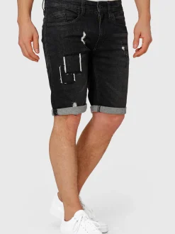 Indicode Herren Shorts Jeans - Roberts in schwarz