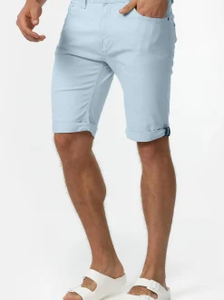 Indicode Herren Shorts Jeans - Villeurbanne in hellblau blau