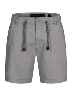Indicode Herren Shorts Leinen - Bowmanville in hellgrau grau