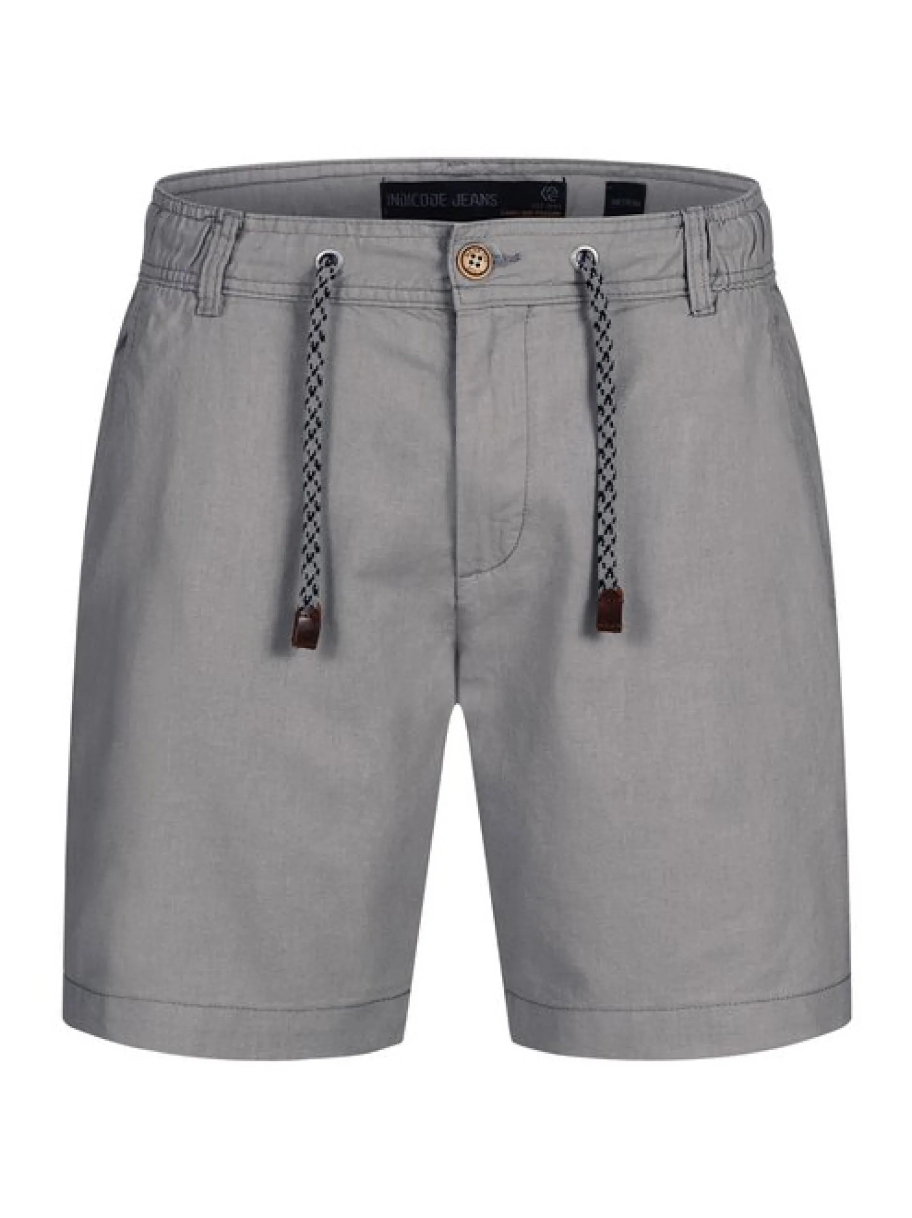 Indicode Herren Shorts Leinen - Bowmanville in hellgrau grau