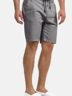 Indicode Herren Shorts Leinen - Bowmanville in hellgrau grau