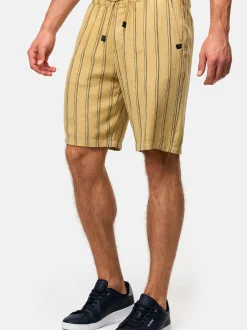 Indicode Herren Shorts Leinen - INBallo in gelb beige