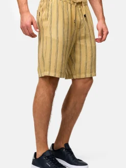 Indicode Herren Shorts Leinen - INBallo in gelb beige
