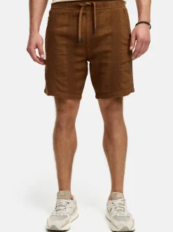 Indicode Herren Shorts Leinen - INPop in vanille braun