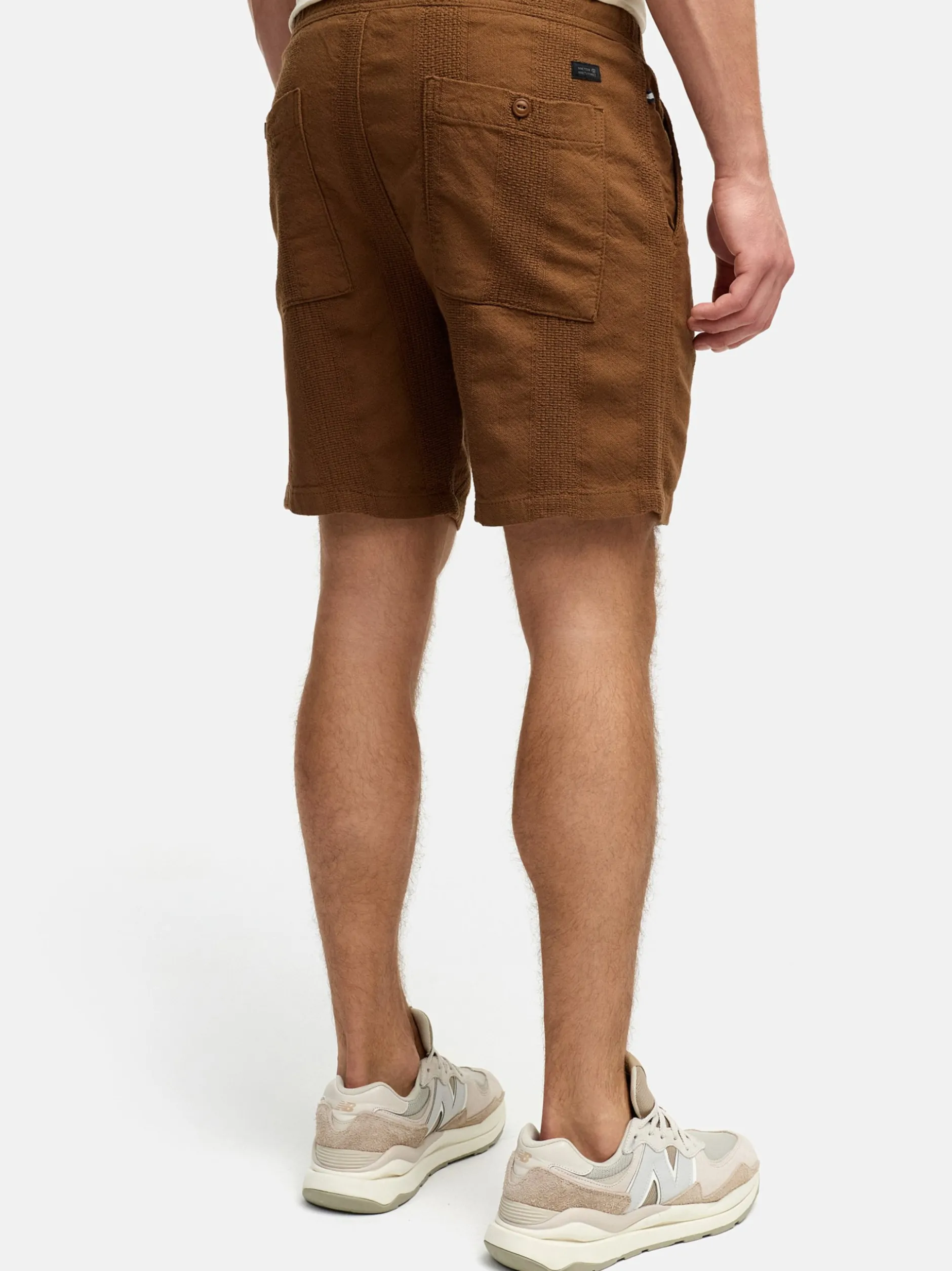 Indicode Herren Shorts Leinen - INPop in vanille braun