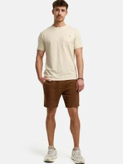 Indicode Herren Shorts Leinen - INPop in vanille braun
