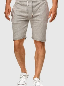 Indicode Herren Shorts Sweat - Aldrich in hellgrau