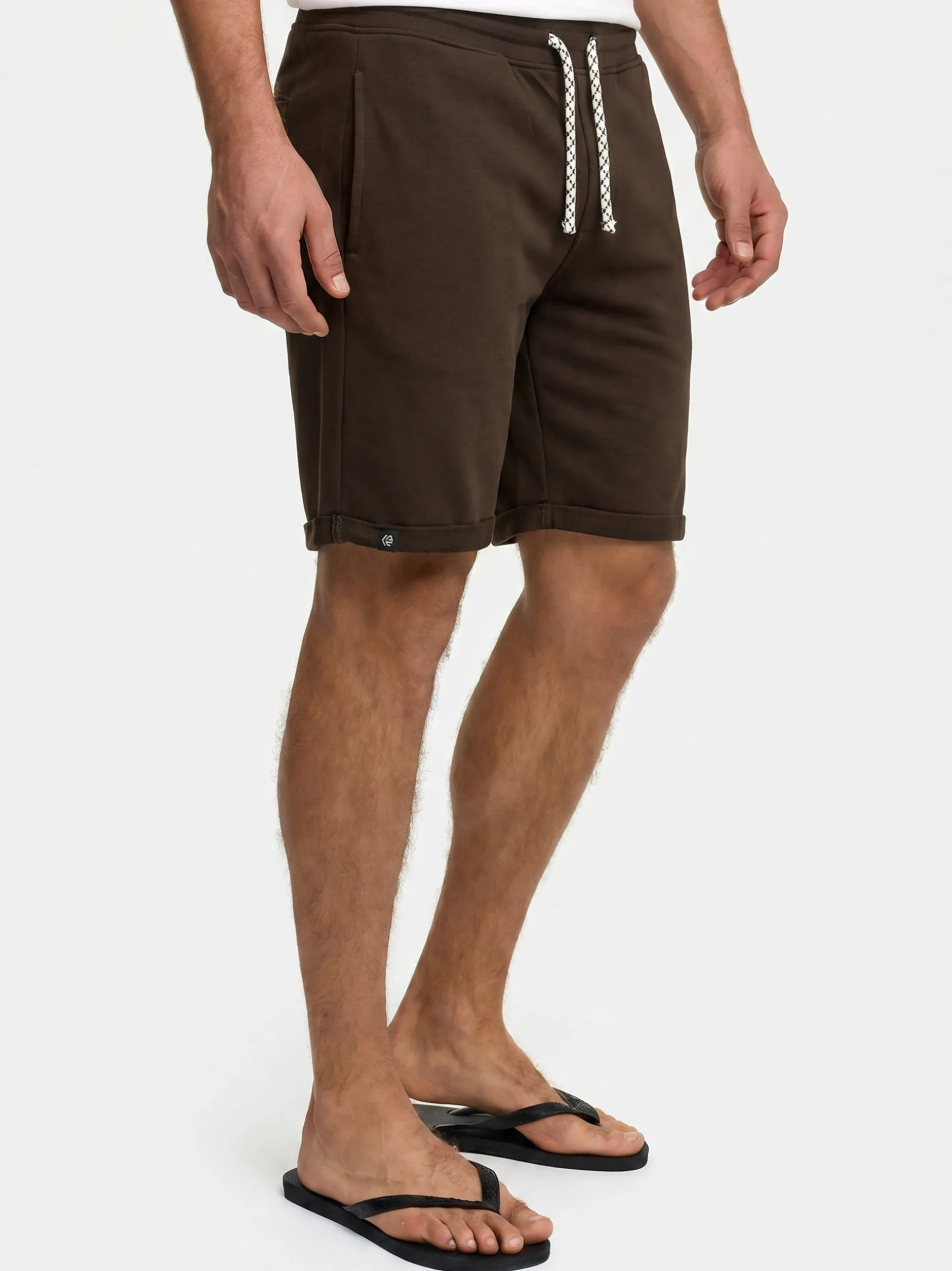 Indicode Herren Shorts Sweat - Aldrich in kastanie braun