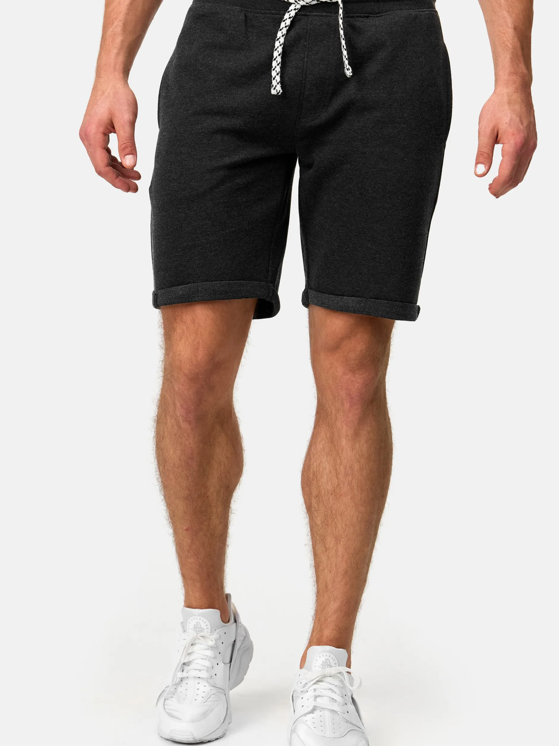 Indicode Herren Shorts Sweat - Aldrich in schwarz