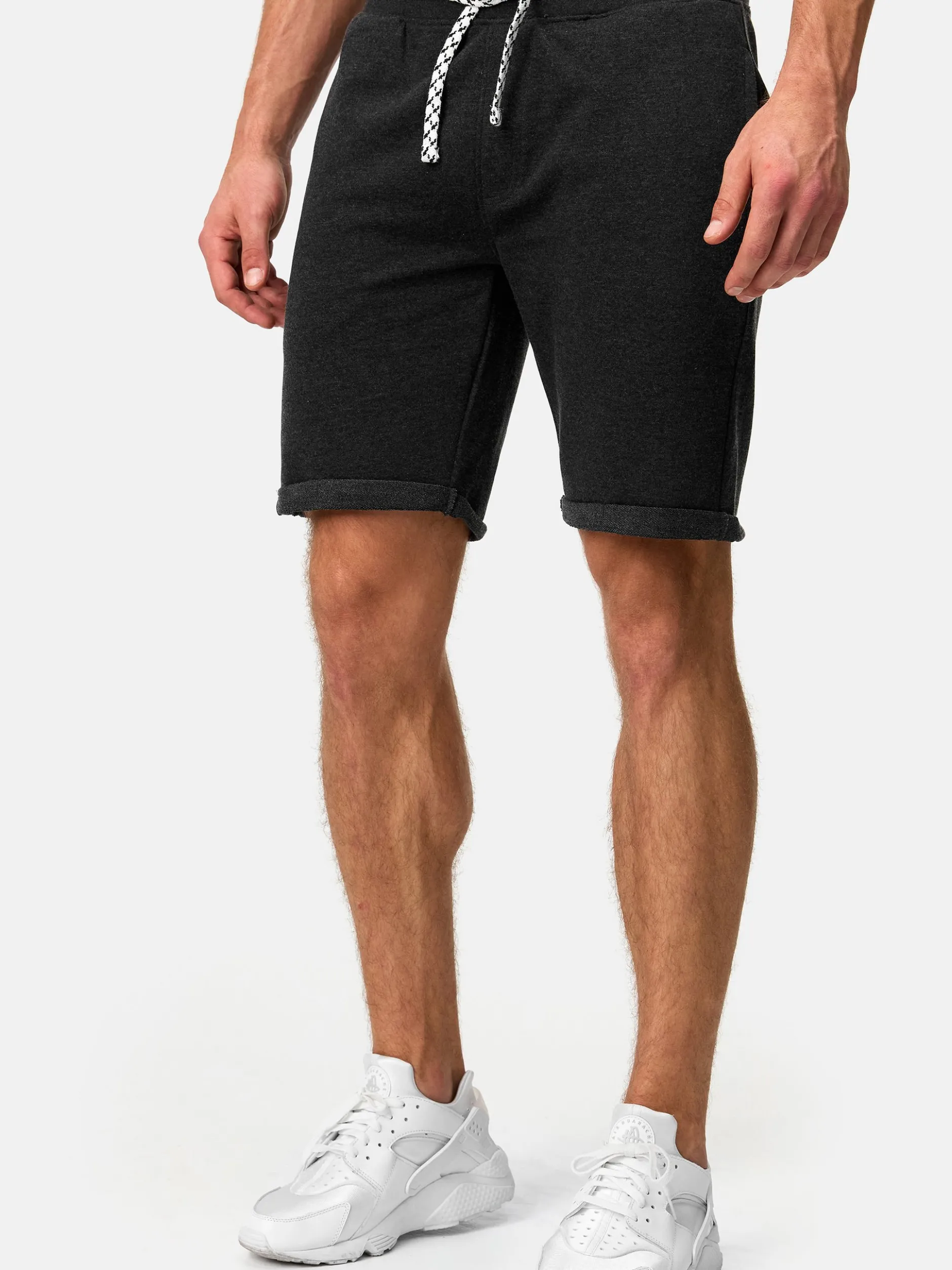 Indicode Herren Shorts Sweat - Aldrich in schwarz