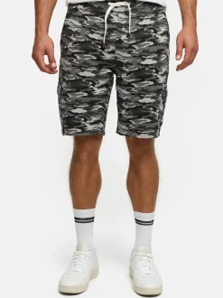 Indicode Herren Shorts Sweat - White Rock in anthrazit