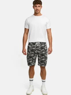 Indicode Herren Shorts Sweat - White Rock in anthrazit