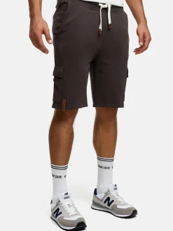 Indicode Herren Shorts Sweat - White Rock in anthrazit