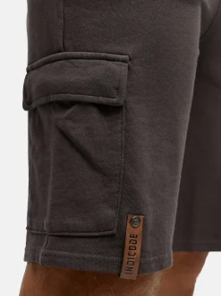 Indicode Herren Shorts Sweat - White Rock in anthrazit