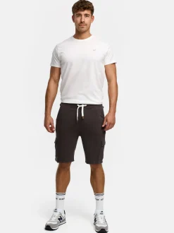 Indicode Herren Shorts Sweat - White Rock in anthrazit