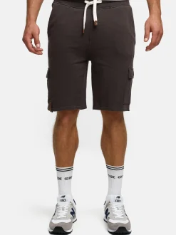 Indicode Herren Shorts Sweat - White Rock in anthrazit
