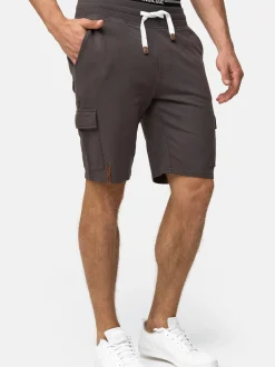 Indicode Herren Shorts Sweat - White Rock in anthrazit