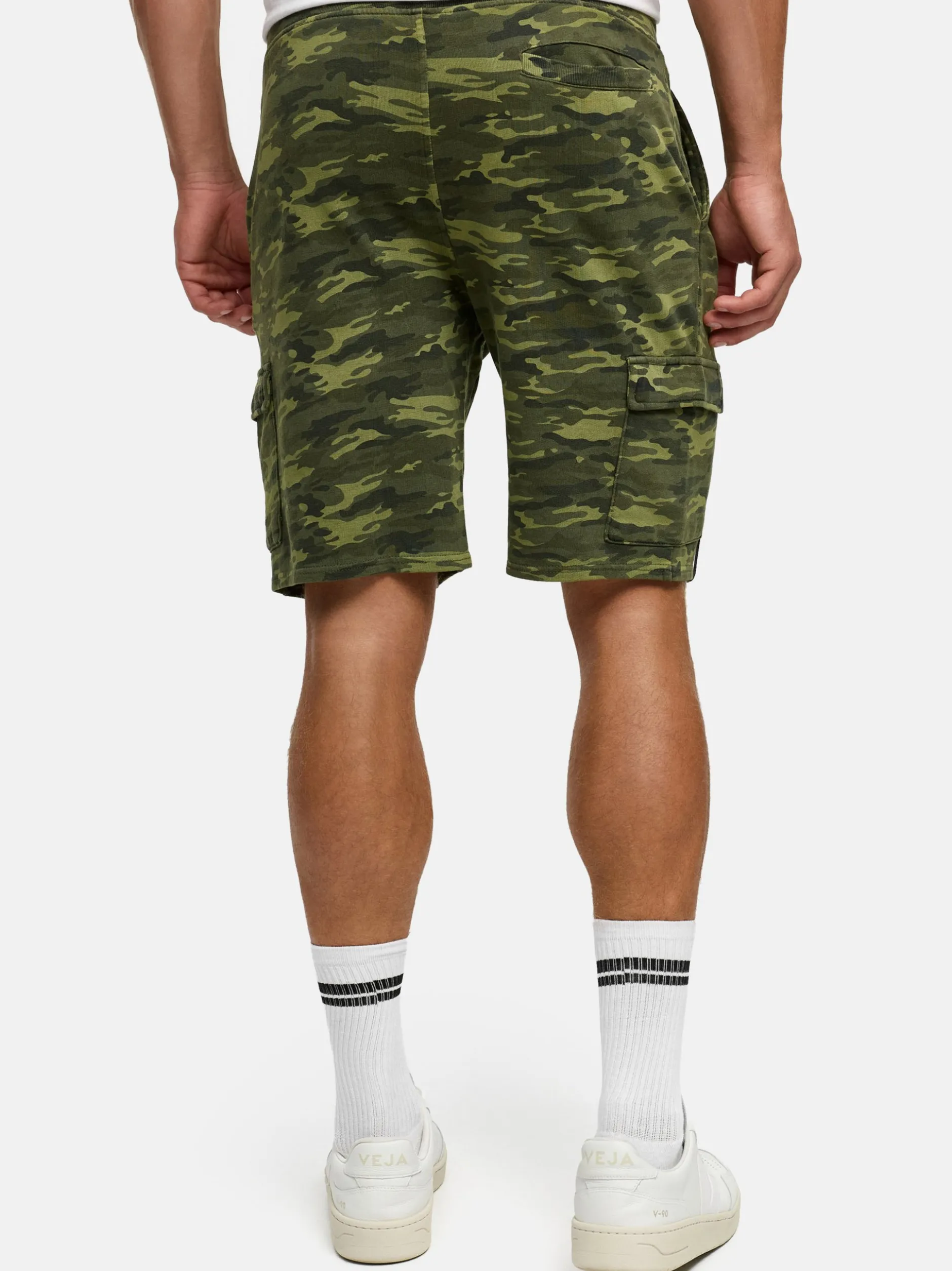 Indicode Herren Shorts Sweat - White Rock in khaki