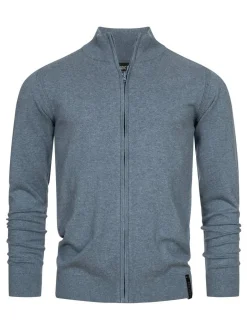 Indicode Herren Strickjacke - Lau in hellblau blau
