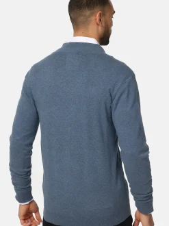 Indicode Herren Strickjacke - Lau in hellblau blau
