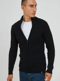 Indicode Herren Strickjacke - IDPaulomo in schwarz