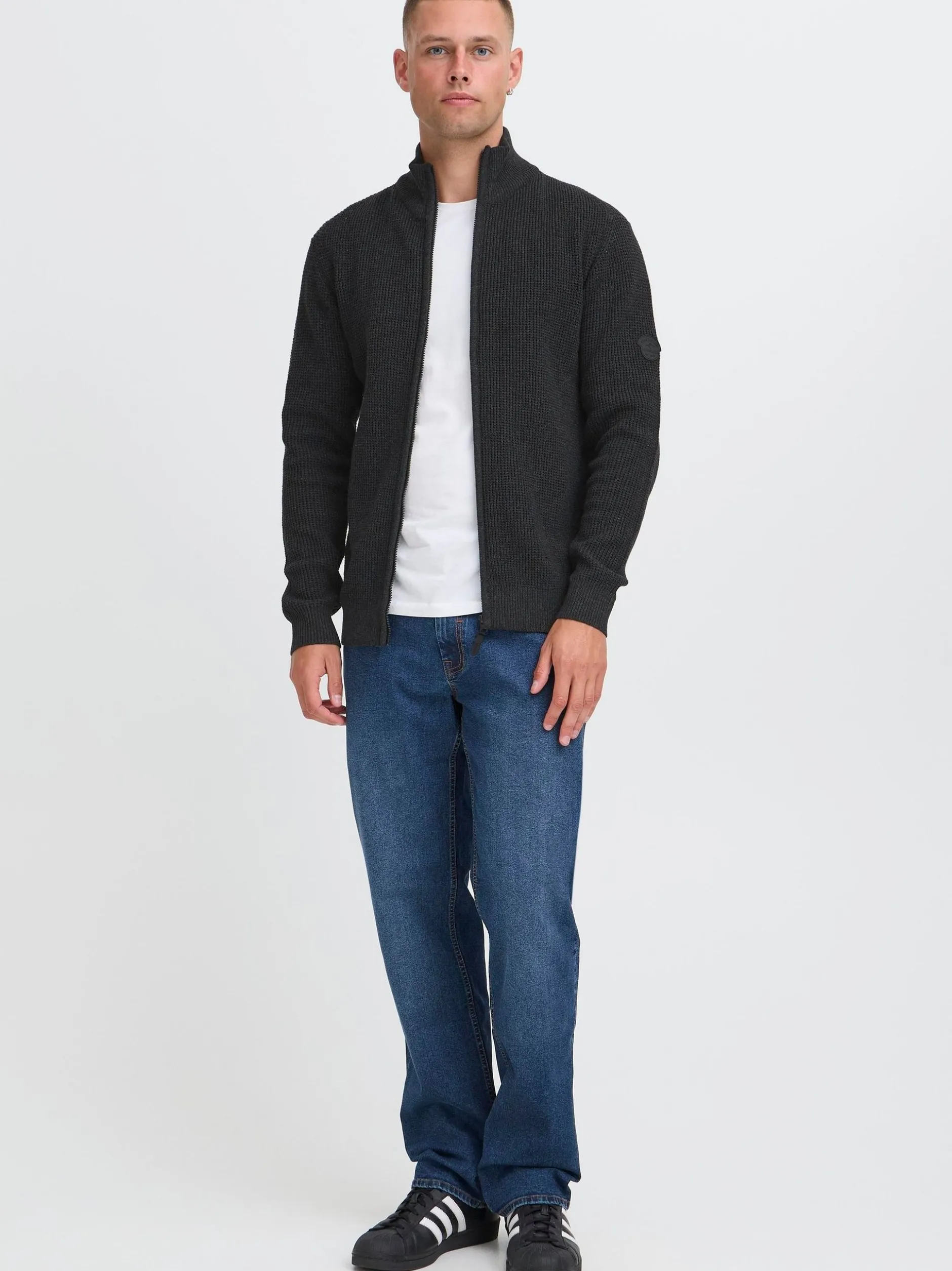 Indicode Herren Strickjacke - IDRevil in anthrazit