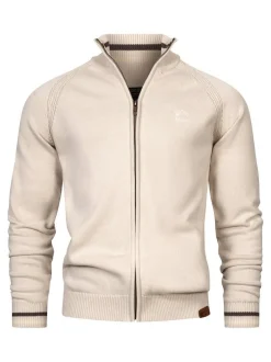 Indicode Herren Strickjacke - INArutemia in beige taupe