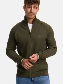 Indicode Herren Strickjacke - INArutemia in khaki