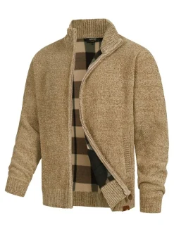 Indicode Herren Strickjacke - INFilion in beige sand
