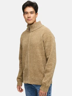 Indicode Herren Strickjacke - INFilion in beige sand