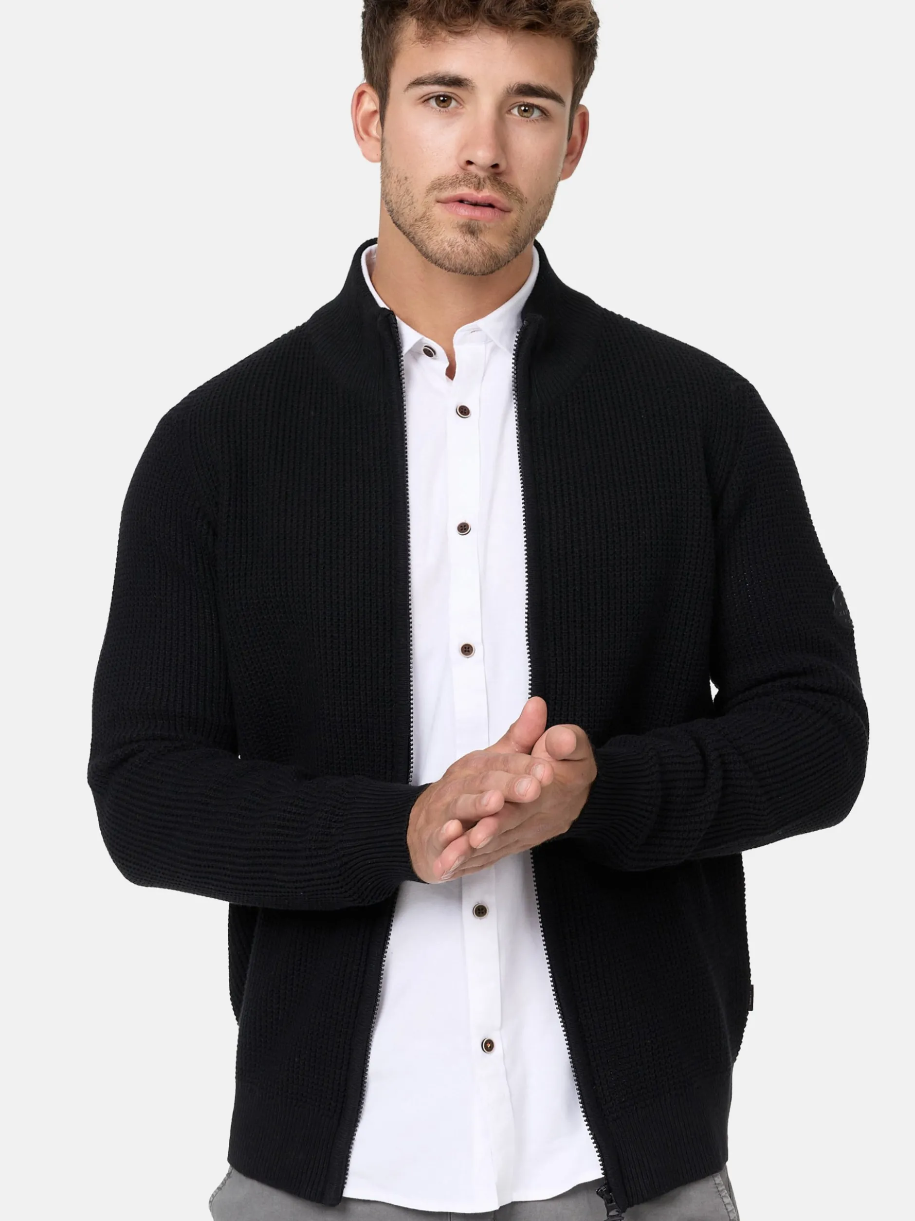 Indicode Herren Strickjacke - INLayton in schwarz