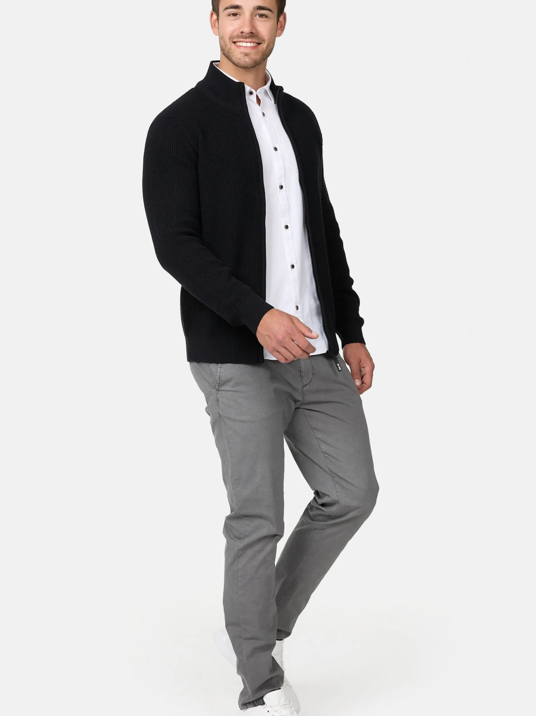 Indicode Herren Strickjacke - INLayton in schwarz