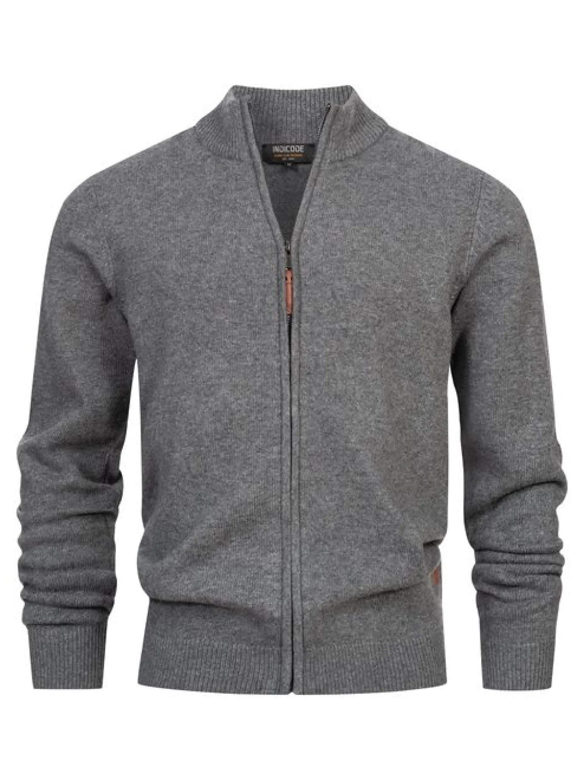 Indicode Herren Strickjacke - INMargous Cardigan in anthrazit
